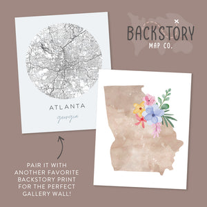 georgia map art prints