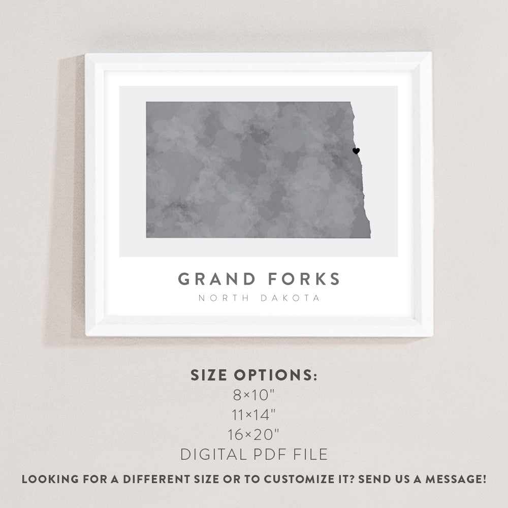 grand forks map poster