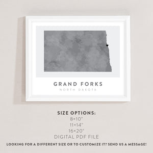 grand forks map poster