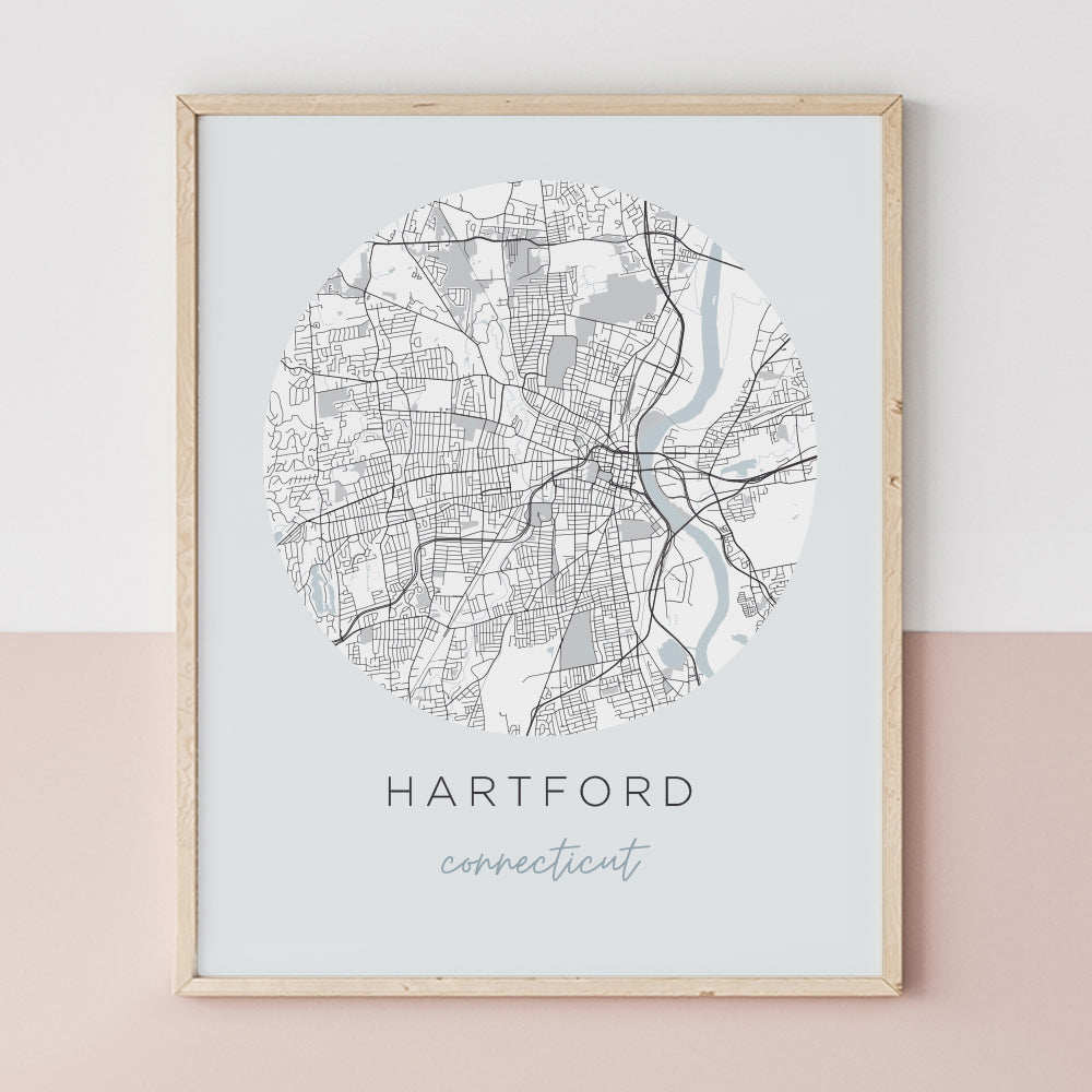 hartford map poster