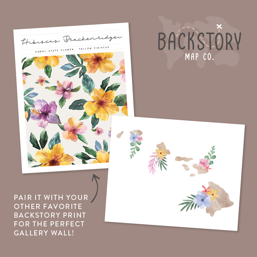 hawaii floral posters
