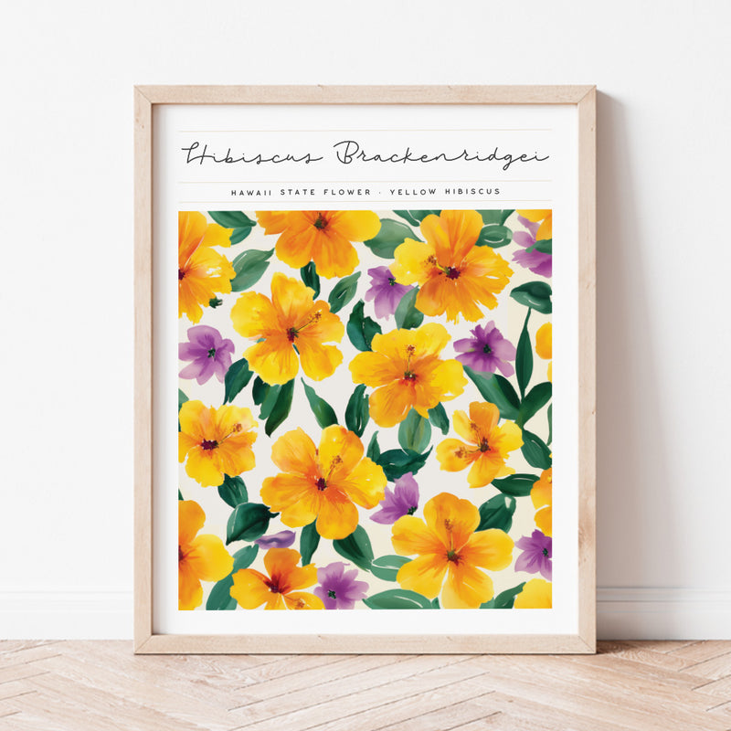 hawaii state flower wall art