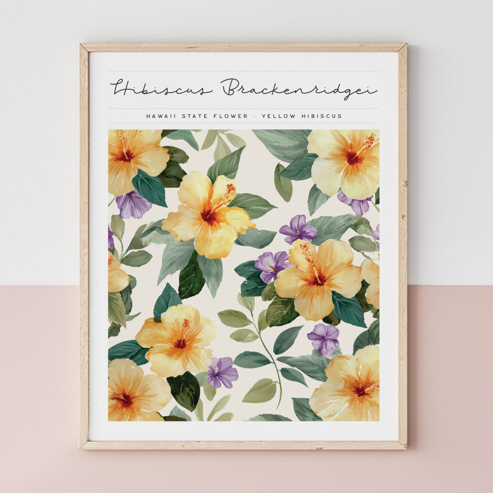 hawaii state flower yellow hibiscus