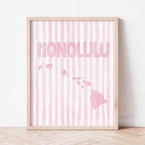 pink honolulu poster
