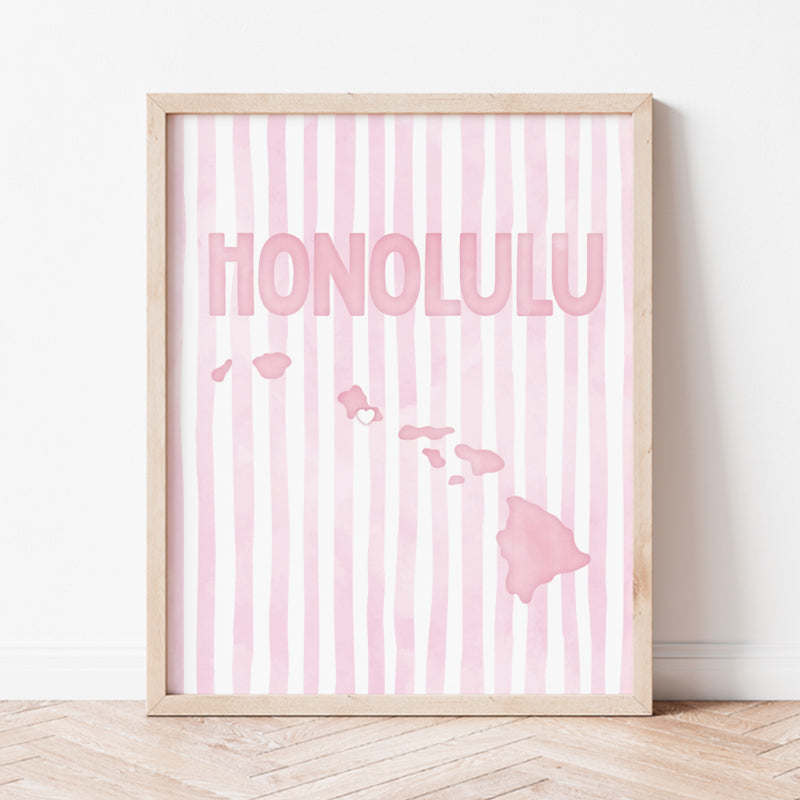 pink honolulu poster