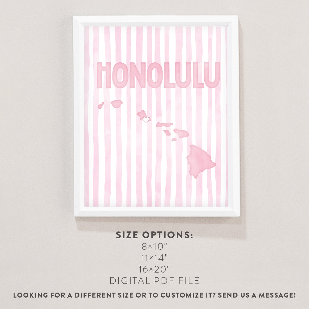 cute honolulu wall art