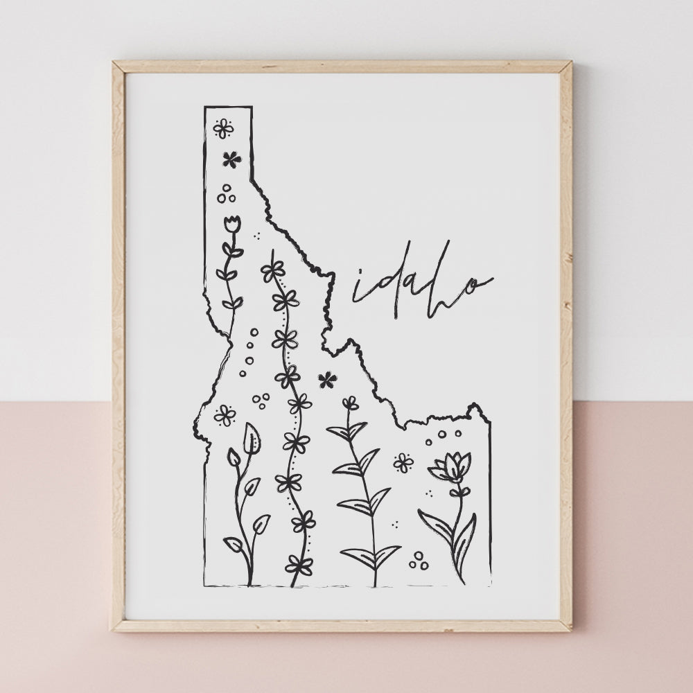 idaho map poster