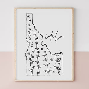 idaho map poster