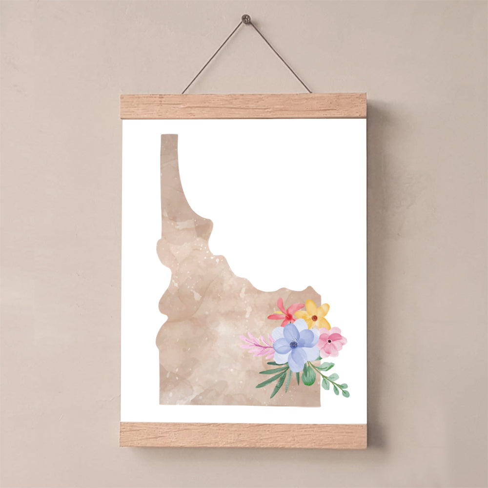 map of idaho art print