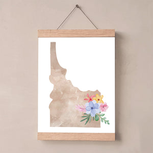 map of idaho art print