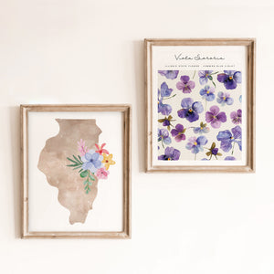 illinois floral wall art