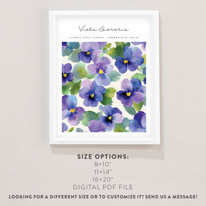 illinois floral wall art