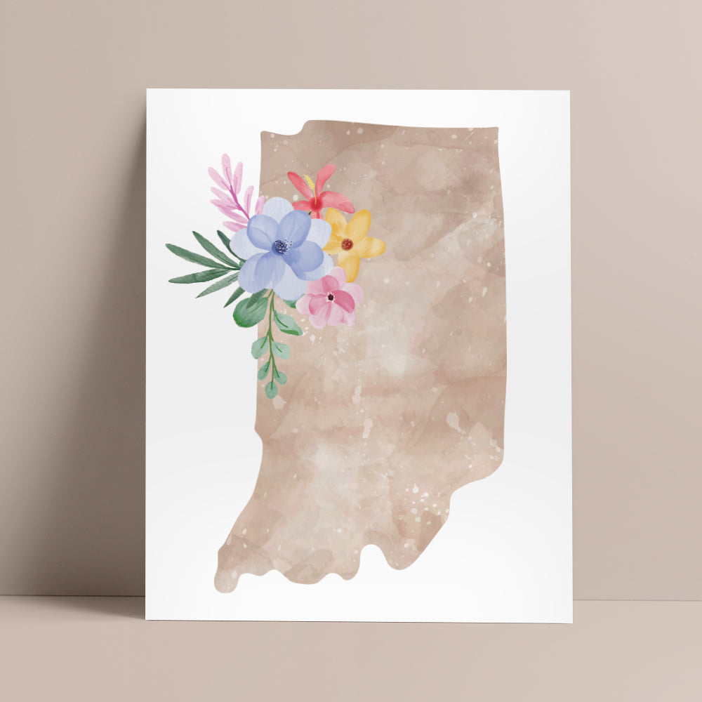 indiana map poster