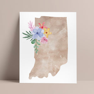 indiana map poster