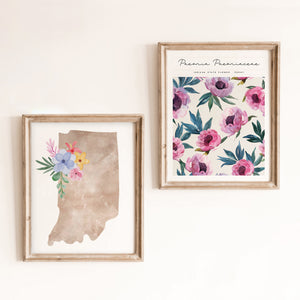 indiana floral posters