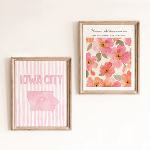 Iowa City Poster · Iowa City Pink Pastel Wall Art