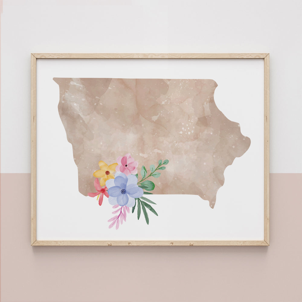 map of iowa wall art
