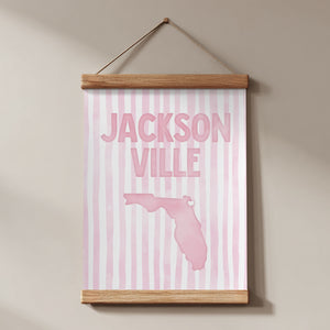 Jacksonville Florida Poster · Jacksonville Florida Pink Pastel Wall Art