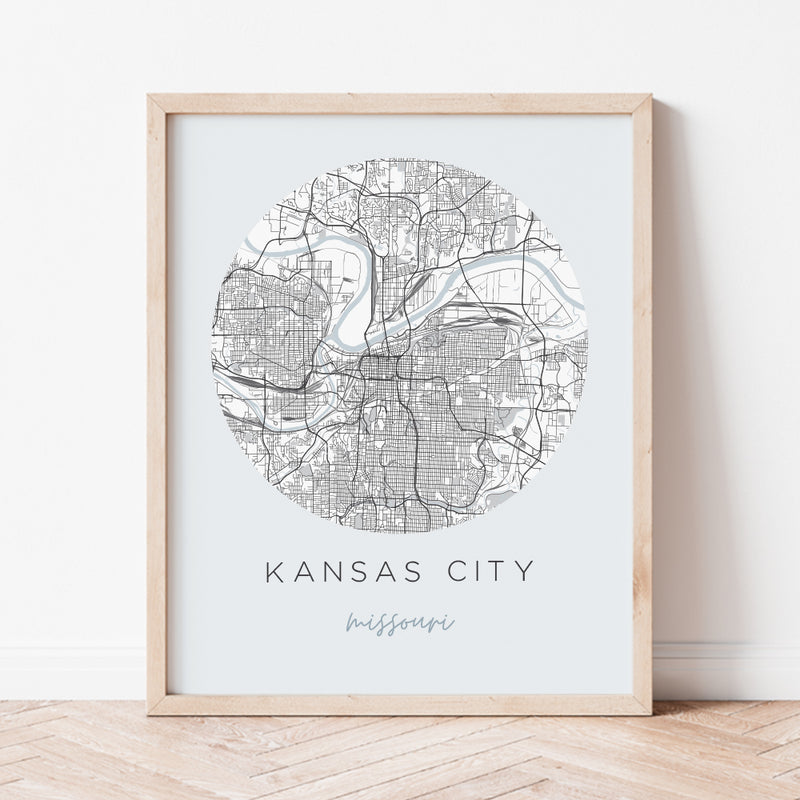 kansas city map poster