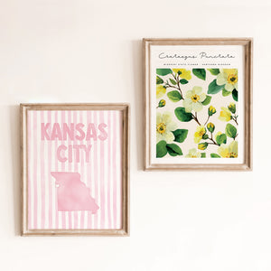 Kansas City Missouri Poster · Kansas City Pink Pastel Wall Art