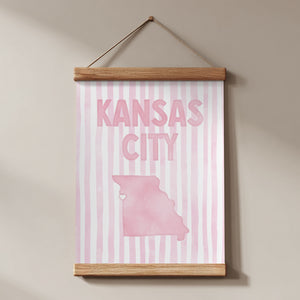 Kansas City Missouri Poster · Kansas City Pink Pastel Wall Art