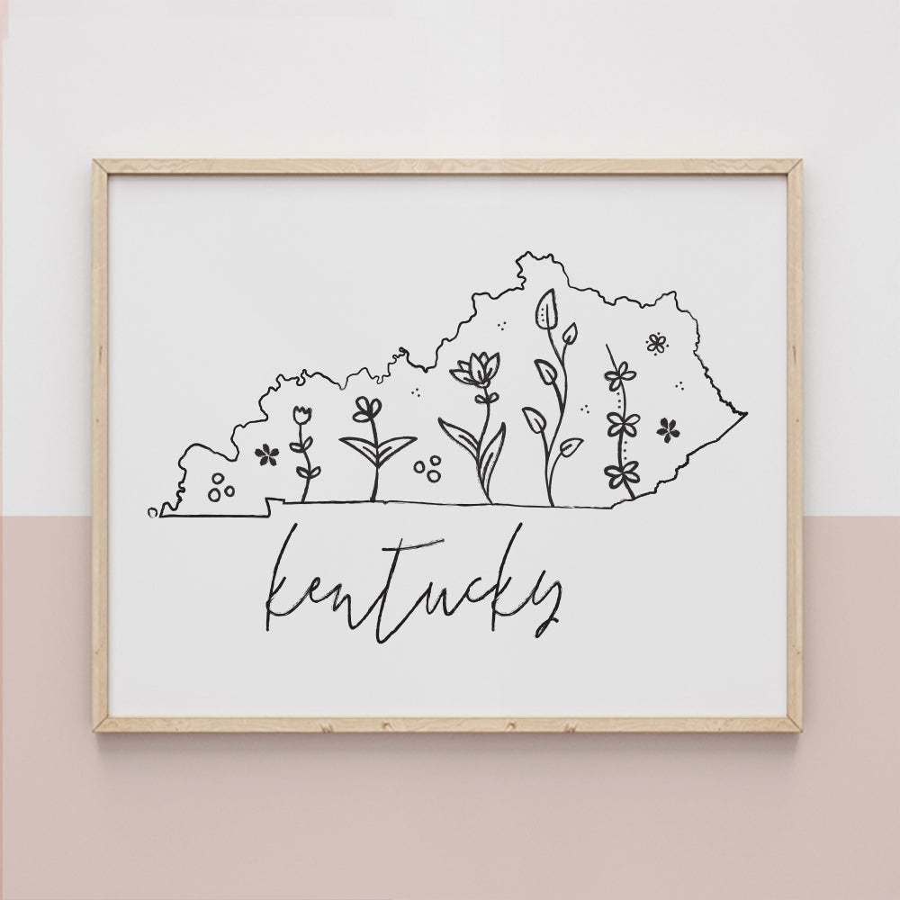 kentucky map poster