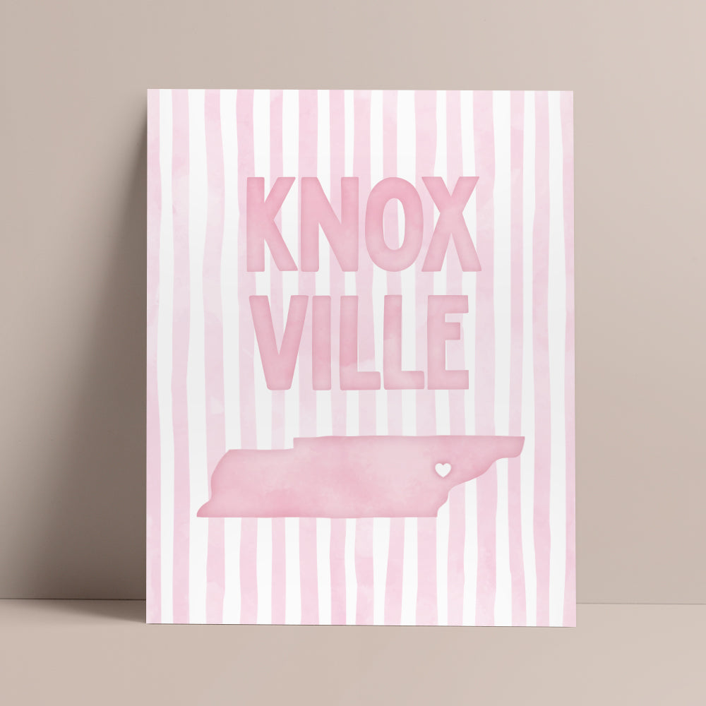 Knoxville, Tennessee Pink Pastel Poster