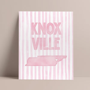 Knoxville, Tennessee Pink Pastel Poster