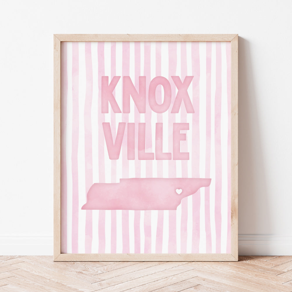 Knoxville, Tennessee Pink Pastel Poster