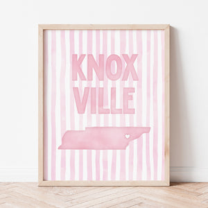 Knoxville, Tennessee Pink Pastel Poster
