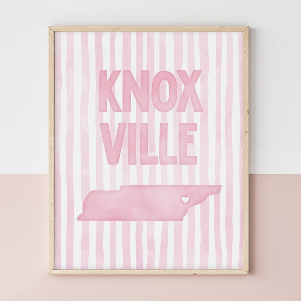Knoxville, Tennessee Pink Pastel Poster