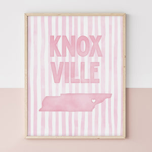 Knoxville, Tennessee Pink Pastel Poster