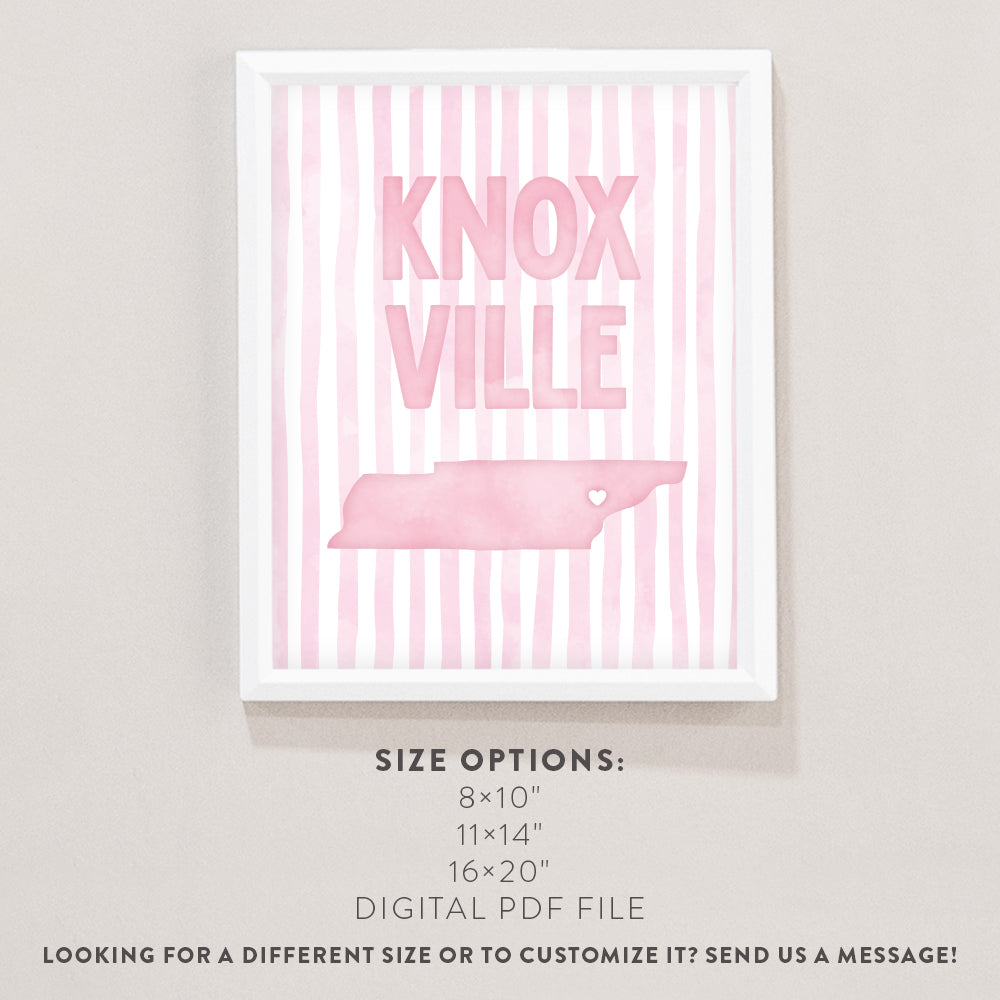 Knoxville, Tennessee Pink Pastel Poster