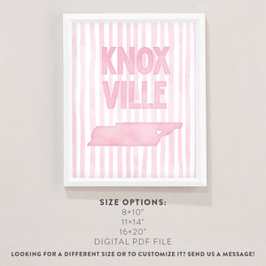 Knoxville, Tennessee Pink Pastel Poster