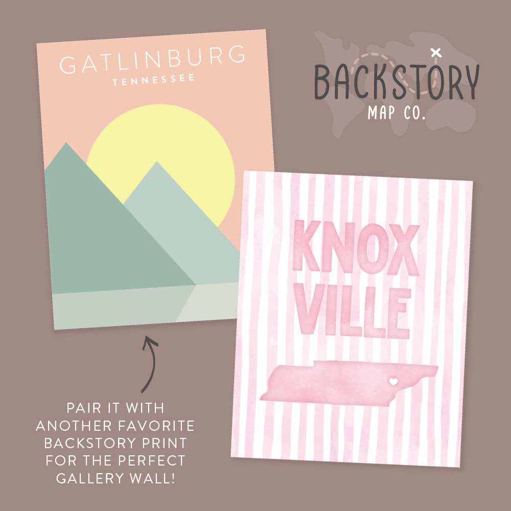 Knoxville, Tennessee Pink Pastel Poster