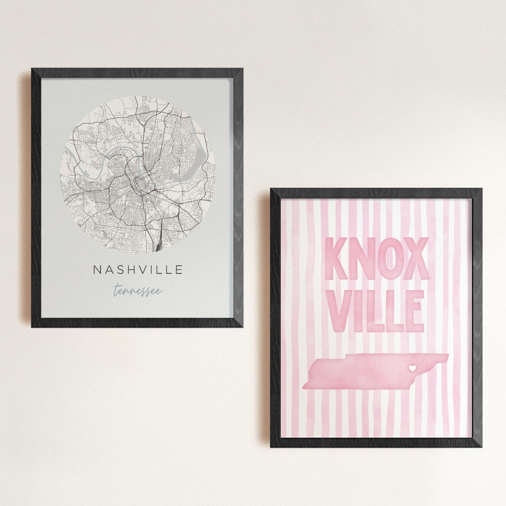 Knoxville, Tennessee Pink Pastel Poster