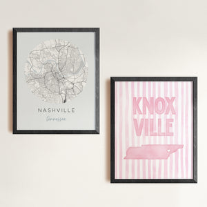 Knoxville, Tennessee Pink Pastel Poster