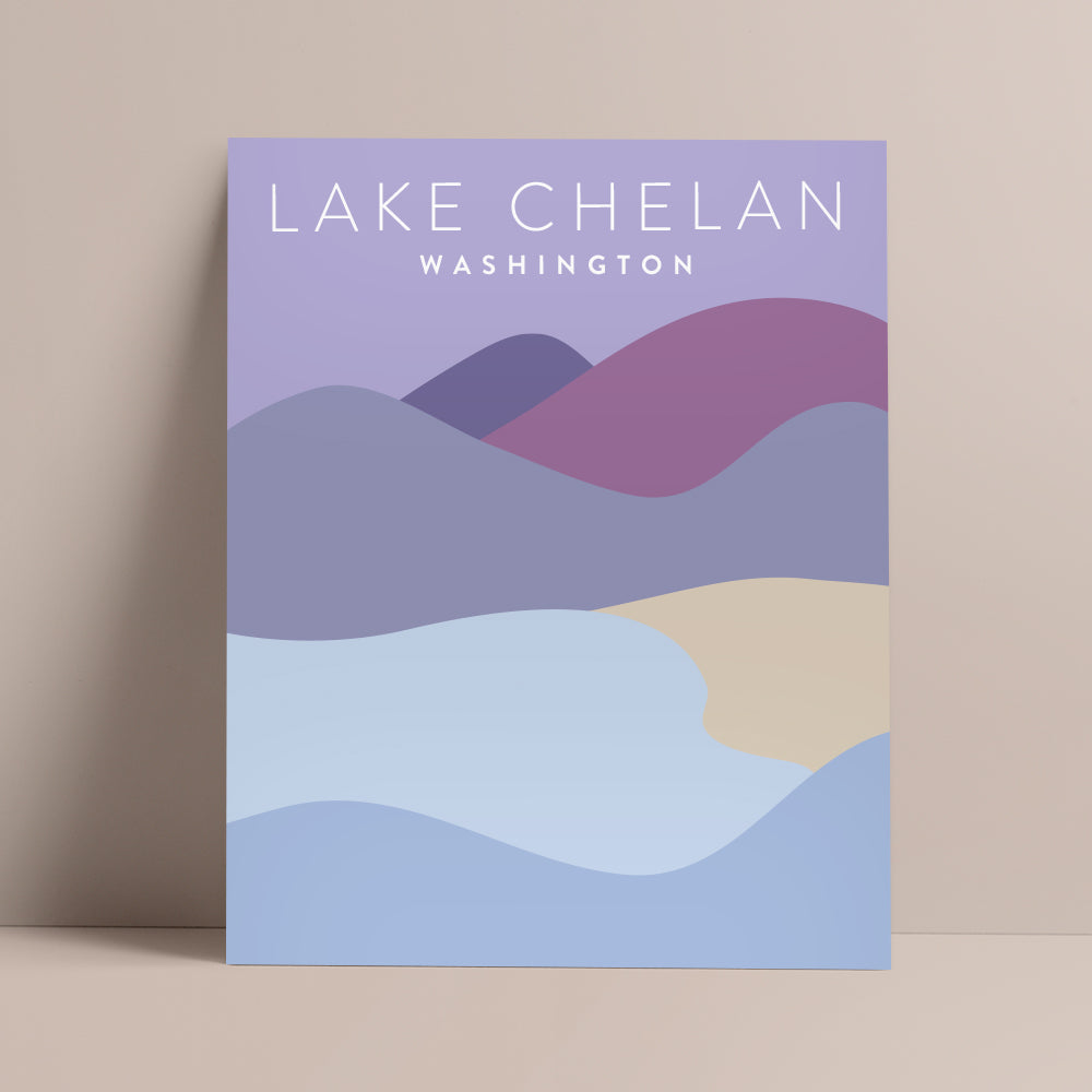Lake Chelan, Washington Minimalist Wall Art