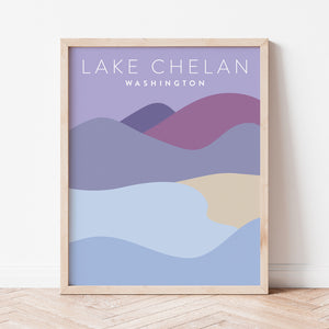 Lake Chelan, Washington Minimalist Wall Art