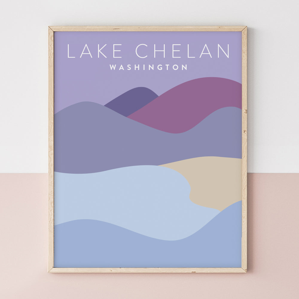 Lake Chelan, Washington Minimalist Wall Art