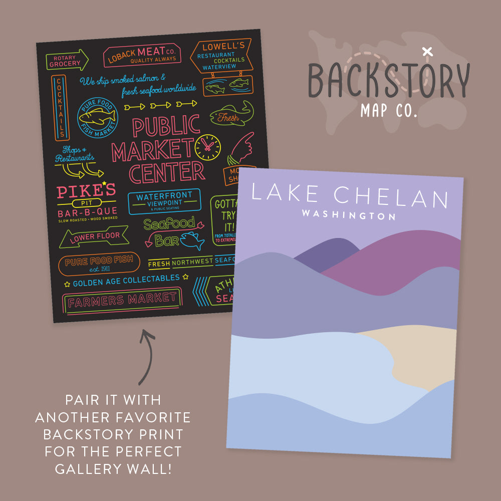 Lake Chelan, Washington Minimalist Wall Art