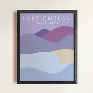 Lake Chelan, Washington Minimalist Wall Art