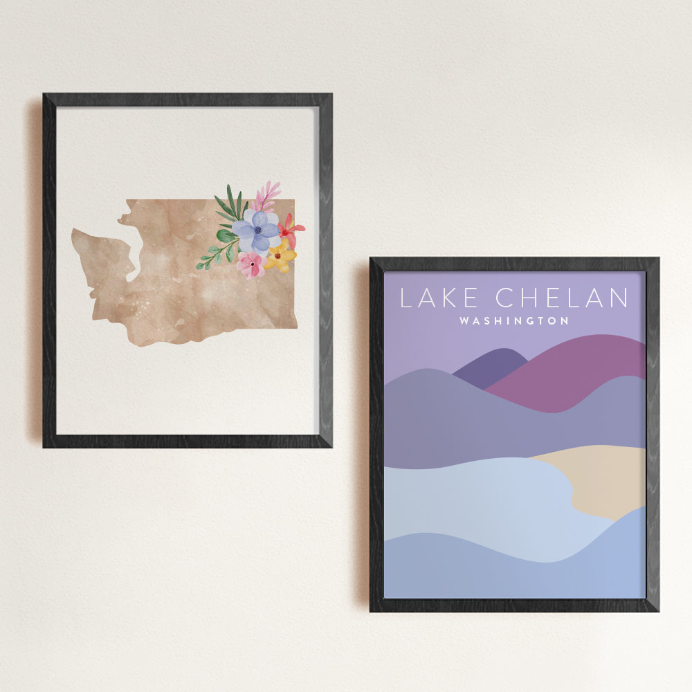 Lake Chelan, Washington Minimalist Wall Art