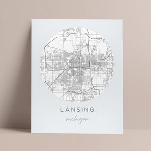 lansing michigan map