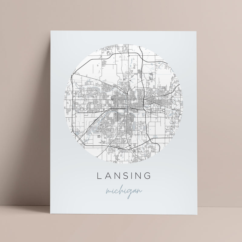 lansing michigan map