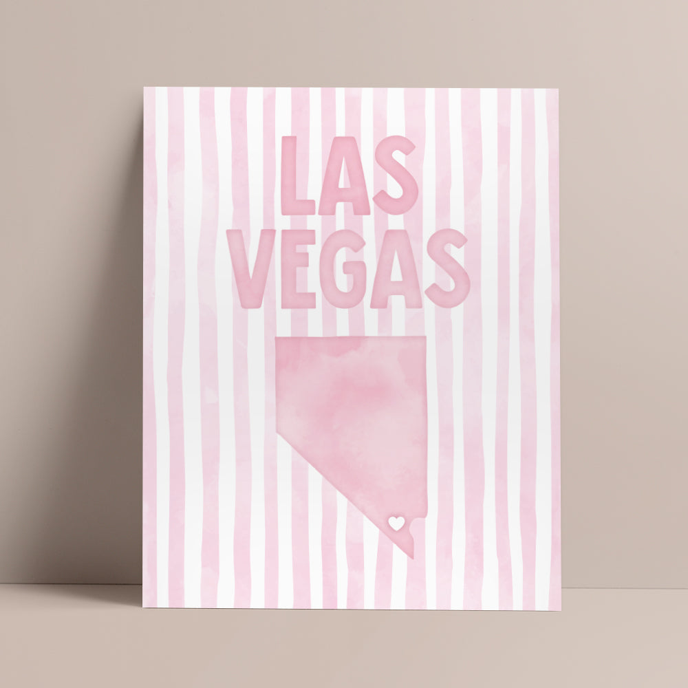 Las Vegas Nevada Poster · Las Vegas Pink Pastel Wall Art