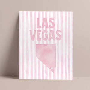 Las Vegas Nevada Poster · Las Vegas Pink Pastel Wall Art