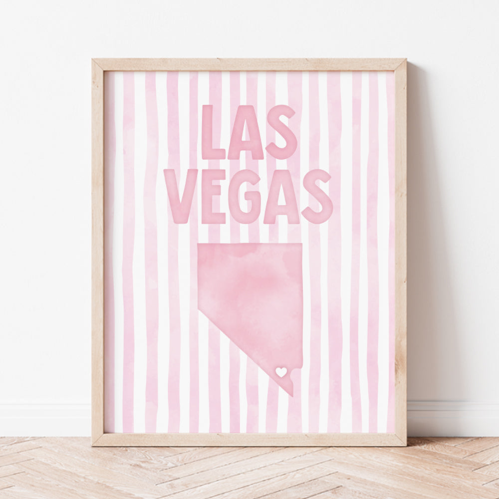 Las Vegas Nevada Poster · Las Vegas Pink Pastel Wall Art