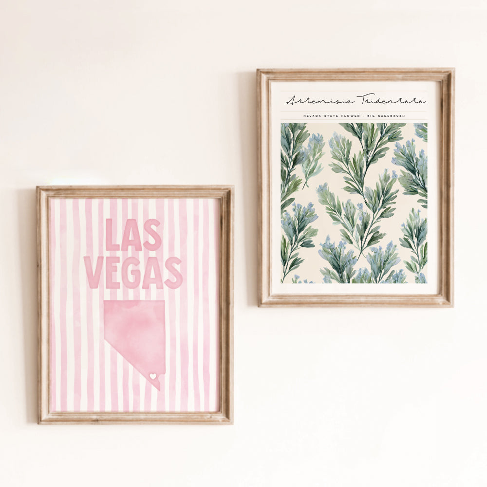 Las Vegas Nevada Poster · Las Vegas Pink Pastel Wall Art