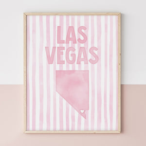 Las Vegas Nevada Poster · Las Vegas Pink Pastel Wall Art